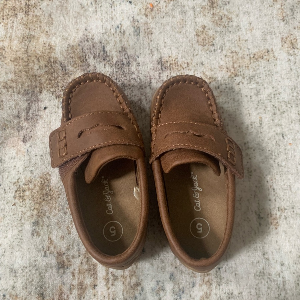 Cat & Jack Brown Moccasin Shoes with Classic Design